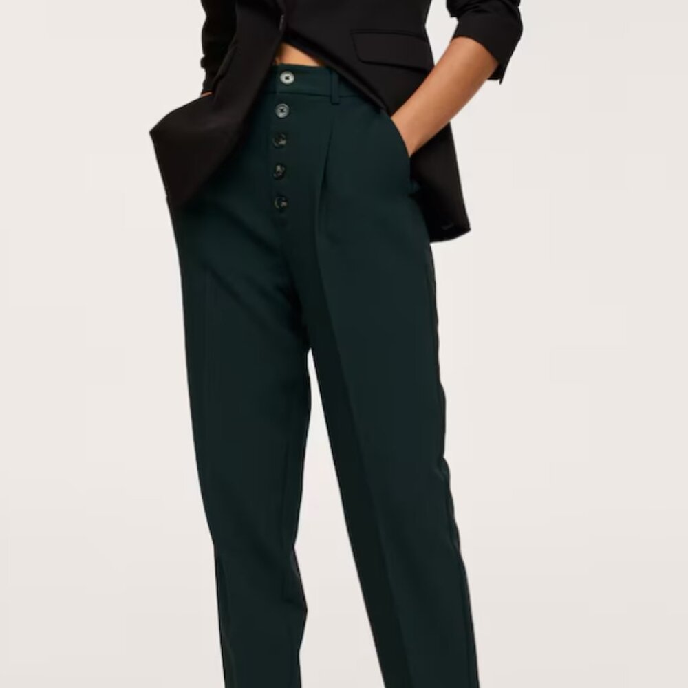 ISO Mango/ASOS Slouchy Trousers with Buttons in Size 8/10